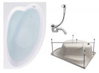 Комплект Акриловая ванна TIMO IVA1610R 160*100*70+Каркас + Слив-перелив