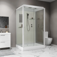 Душевая кабина Niagara Standart ST120/90/15Q (120х90х215) прямоугольник,поддон 15см,распашная,проф.белый,3 места