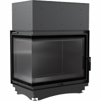 Топка с водяным контуром Amelia/PW/BL/24/BS/W/DECO, Г-образное стекло слева, змеевик
