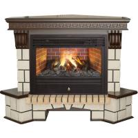 Электрокамин Stone Corner new 26/HL AO с очагом 3D Novara