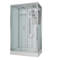 Душ.каб. NG-6012-01GQL (1200х800х2100) низкий поддон(16 см) стекло ПРОЗРАЧНОЕ, 5 мест