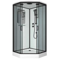 Душ.каб. NG-6902-01D BLACK (1000х1000х2200) низкий поддон (16 см) стекло ТОНИРОВАННОЕ, 4 места
