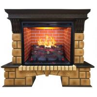 Электрокамин Stone Brick 26 AO с очагом 3D Leeds 26