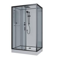 Душ.каб. NG-6912-01QR BLACK (1200х800х2100) низкий поддон (16 см) стекло ТОНИРОВАННОЕ, 4 места