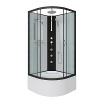 Душ.каб. NG-6709-14BKTG (1000х1000х2100)высокий поддон(45см) стекло ПРОЗРАЧНОЕ черные профиля 4 мес