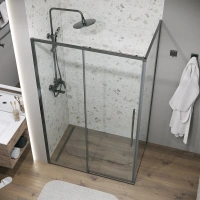 Душевая стенка Grossman Galaxy, 200.K33.01.70.42.00, 70 см, стекло прозрачное, профиль графит сатин