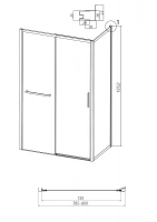 Душевая стенка Grossman Style, 200.K33.05.80.10.02, 80 см, стекло шиншилла, профиль хром