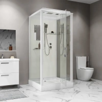 Душевая кабина Niagara Standart ST100/15Q (100х100х215) квадрат,поддон 15см,распашная,проф.белый,3 места