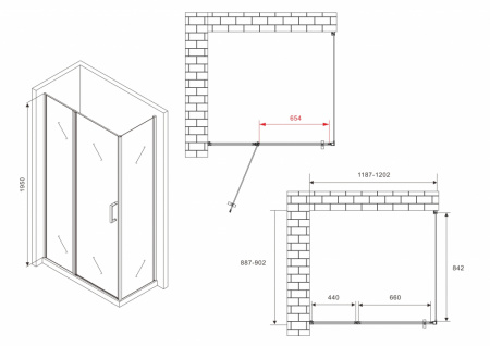 Душевой уголок ABBER Sonnenstrand AG04120S-S90