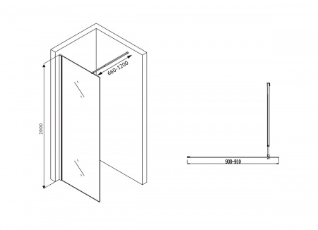 Душевая перегородка ABBER Immer Offen AG61090B