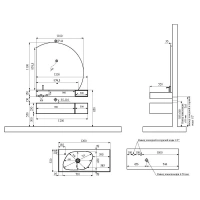 Мебель B&W U955.1200L основной шкаф, P03, Unihopper,Corian раковина-столешница (1200x520x400)