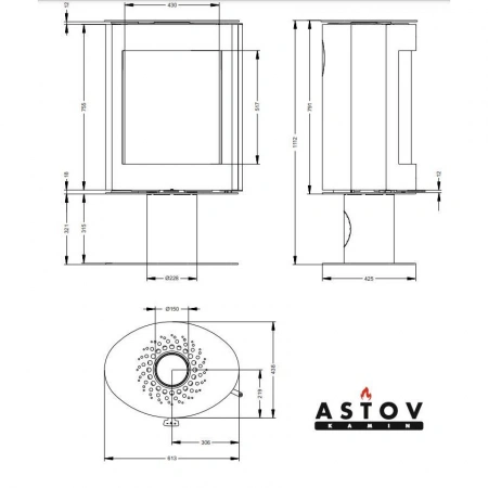 Печь камин Астов Oval