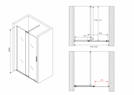 Душевая дверь ABBER Komfort AG90120
