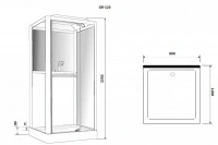 Душевая кабина Grossman 110 x 90 см, прямоугольная, профиль белый, GR123(R)