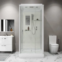 Душевая кабина Niagara Standart ST90/15Q (90х90х215) квадрат,поддон 15см,распашная,проф.белый,3 места