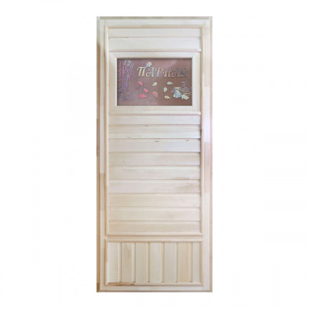 Дверь DoorWood Вагонка эконом со стеклом, 750?1850 мм