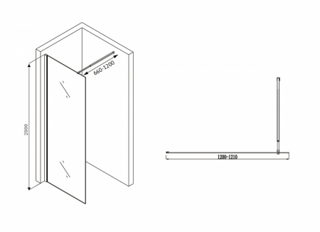 Душевая перегородка ABBER Immer Offen AG61120B8
