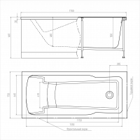 TIMO ванна HELLA1775 (1700*750*630)