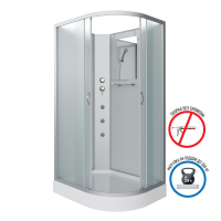 Душ.каб. NG-3312-14LBKG (1200х800х2000) низкий поддон(13см) стекло МАТОВОЕ 3 места
