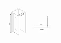 Душевая перегородка ABBER Immer Offen AG61091R8