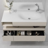 Мебель B&W U955.1200L основной шкаф, P03, Unihopper,Corian раковина-столешница (1200x520x400)