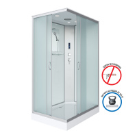 Душ.каб. NG-43295-14QP (1200х900х2150) низкий поддон(13см) стекло МАТОВОЕ 3 места