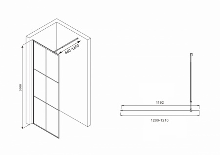 Душевая перегородка ABBER Immer Offen AG62120B8
