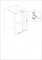 Душ. перегородка NG-681-10 BLACK (100x195), 1 место