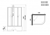 Душ.каб. NG-2310-14LBKT (1200х800х2100) высокий поддон(40см) стекло МАТОВОЕ 4 места