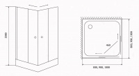 Timo душевой угол TL-1102 Romb Glass (100*100*200), шт