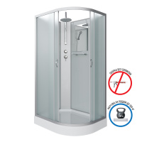 Душ.каб. NG-3312-14LBKT (1200х800х2100) низкий поддон(13см) стекло МАТОВОЕ 3 места