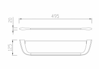 Полка стеклянная ABBER Nord AA1555B черная матовая